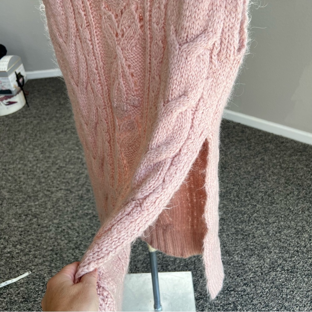 Zara Blush Pink Wool Alpaca Cable Knit Sweater - Picture 6 of 9